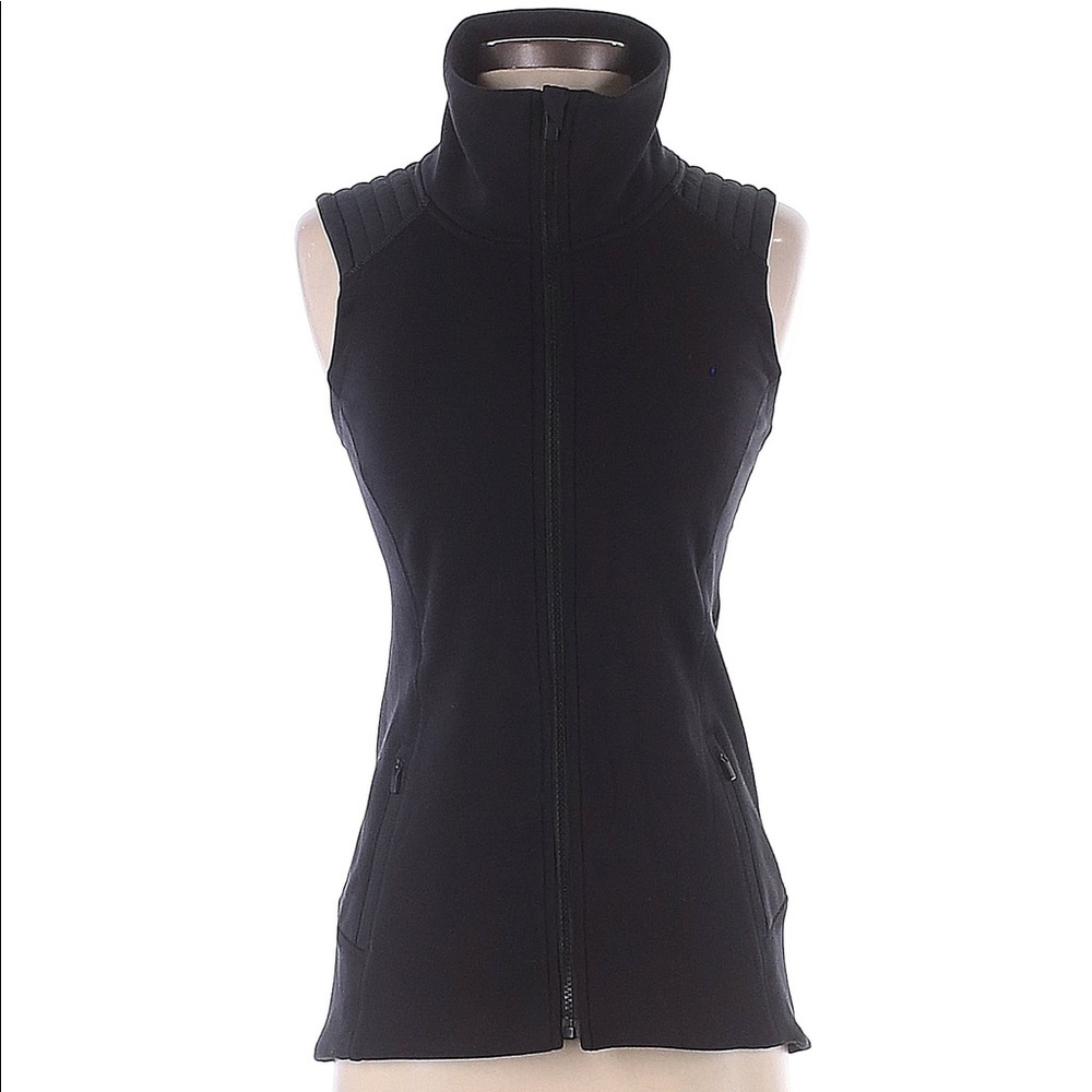 Athleta Black Fitted Vest Full Zip (S)